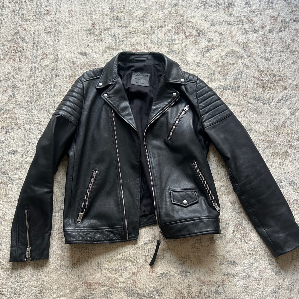 All Saints Men’s Leather Jacket.